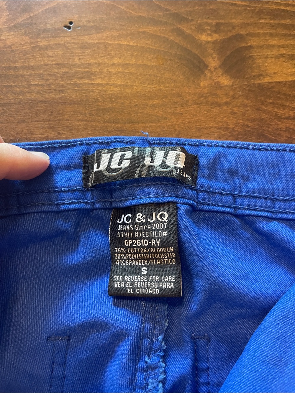 Women's Blue High-Rise Flared Pants - Picture 3 of 3